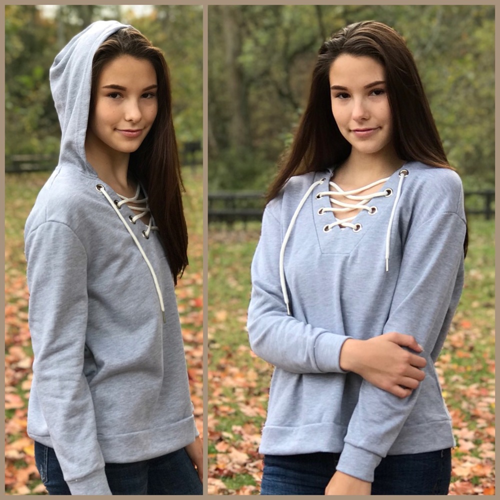  Lace Up Hoodie