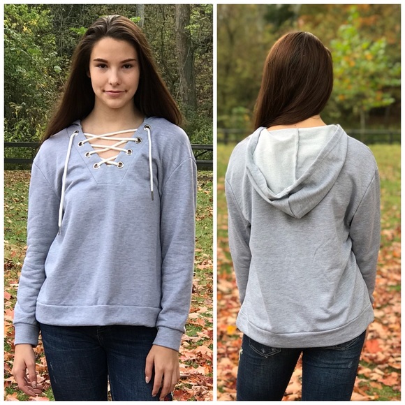  Lace Up Hoodie - Picture 3 of 3