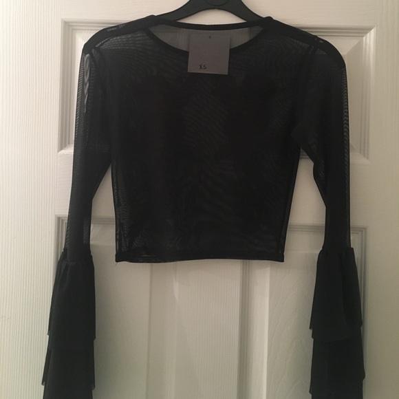 Rosey Mesh Crop - Picture 2 of 2