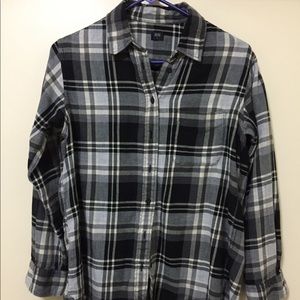 Uniqlo Gray Flannel Shirt Medium Women