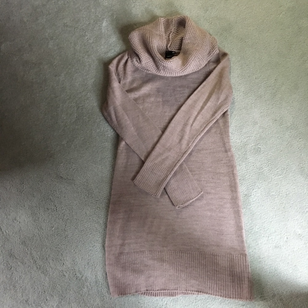 Blush cowl neck sweater dress