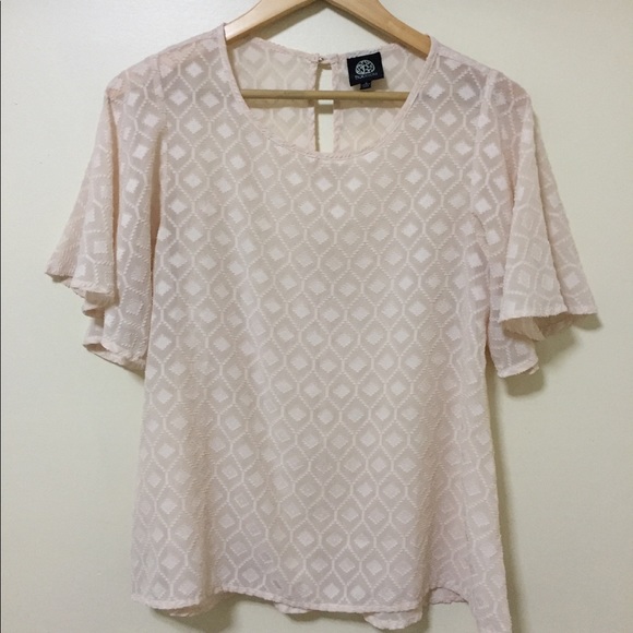 Bobeau Boho Blush Pink Nude Pink Blouse Top - Picture 1 of 4