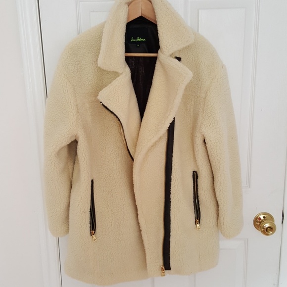 New Sam Edelman Asymmetrical Faux Fur Moto Jacket - Picture 4 of 4
