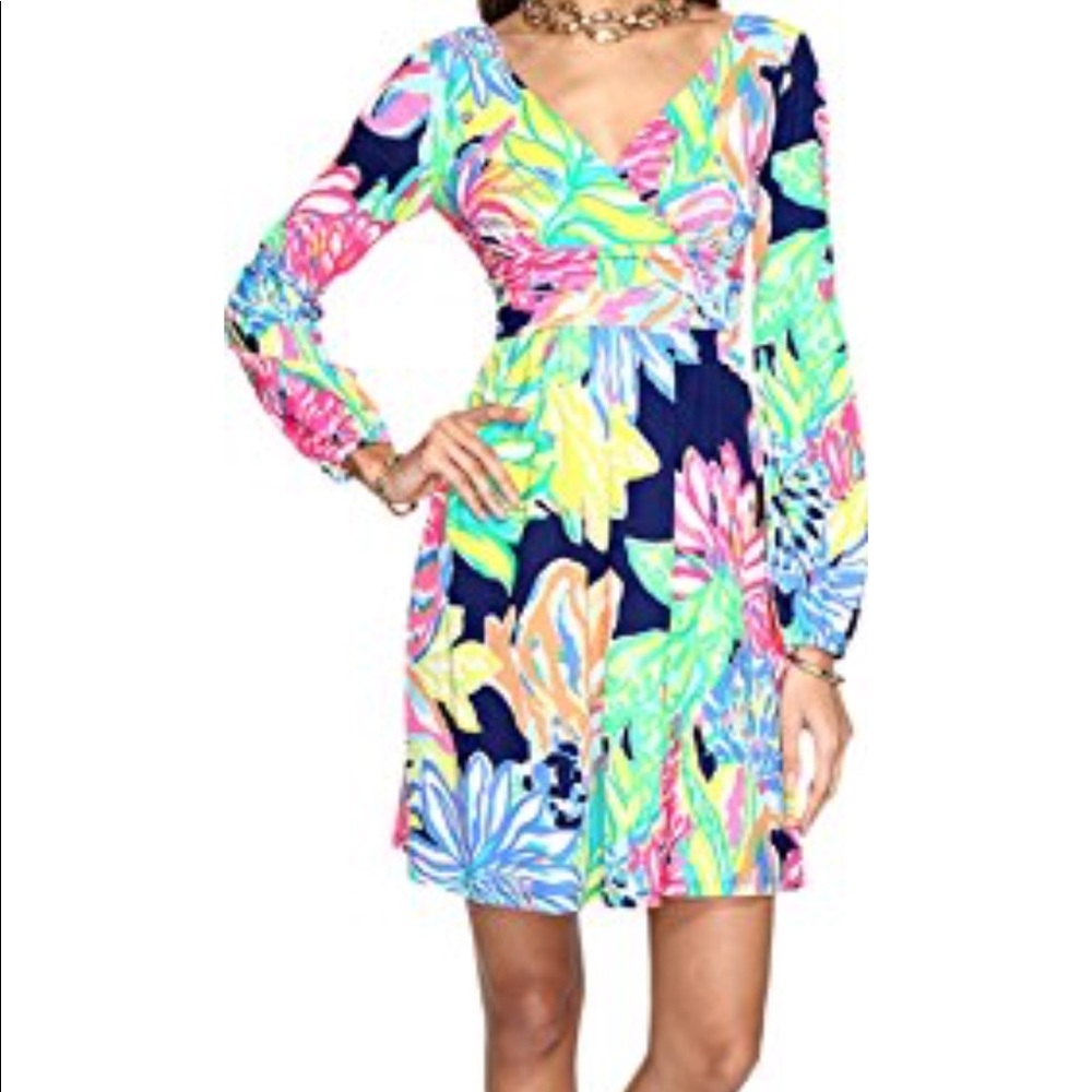 Lilly Pulitzer Travelers Fleur Palm Dress sz. M
