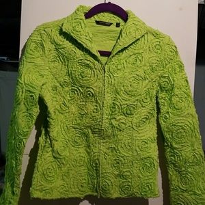 Lime green fitted embellished jacket