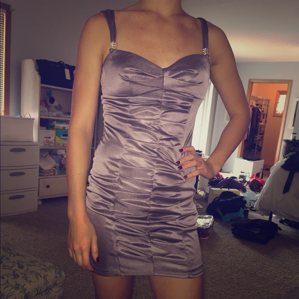 Silver mini dress