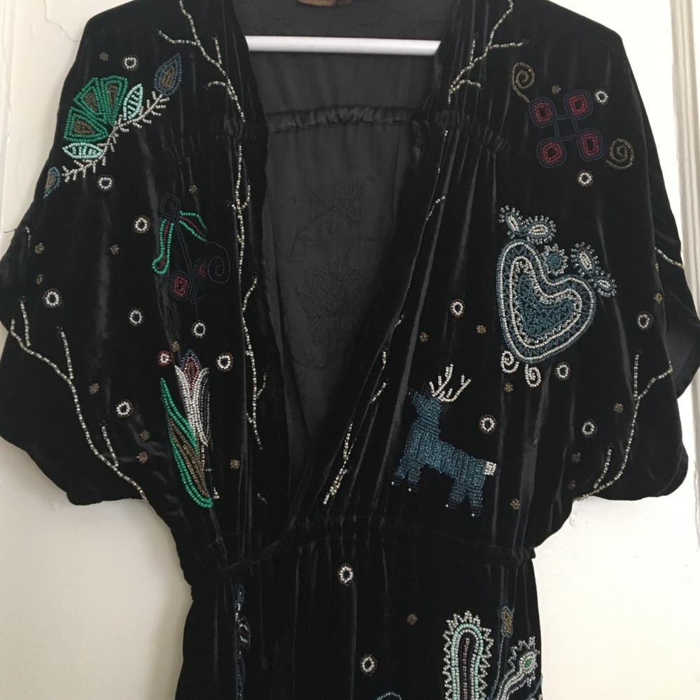 Double D Ranch black velvet shawl with beading!