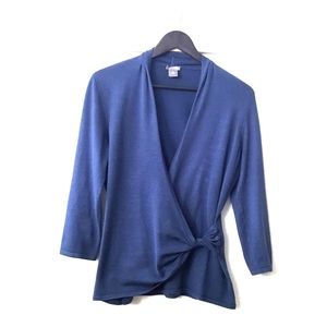 Ann Taylor Blue Mauve Wrap Sweater