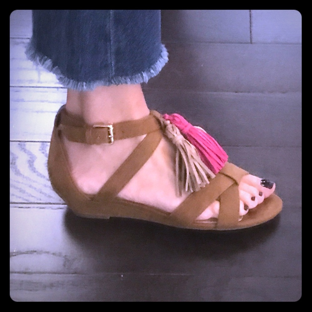 BRAND NEW Fringe Suede Sandals
