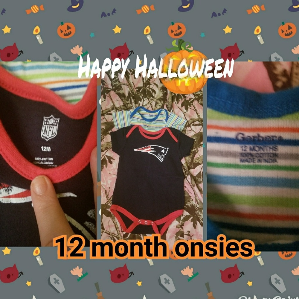 **SOLD**12 month snap onsies