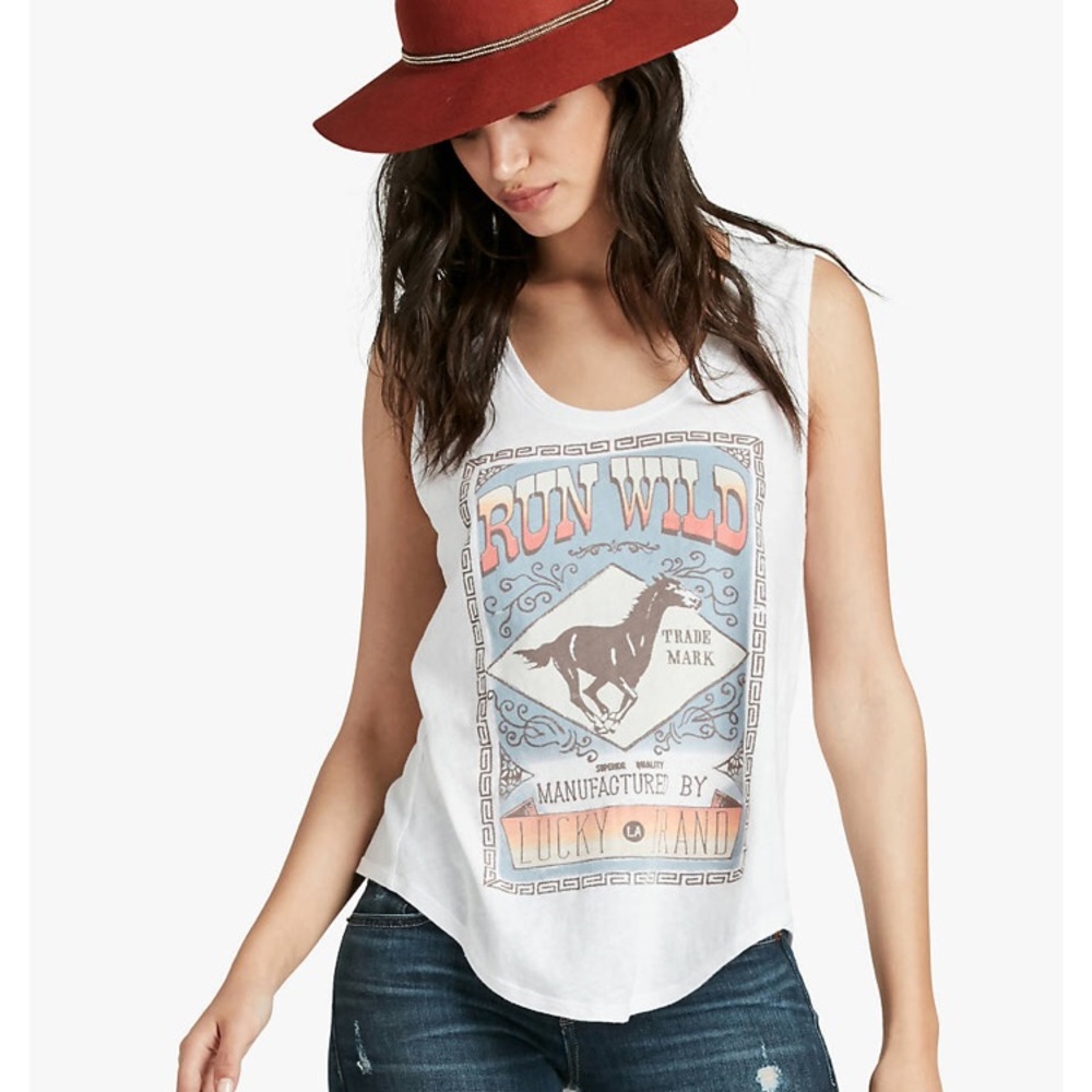 NWT Lucky Brand Tank Run Wild S
