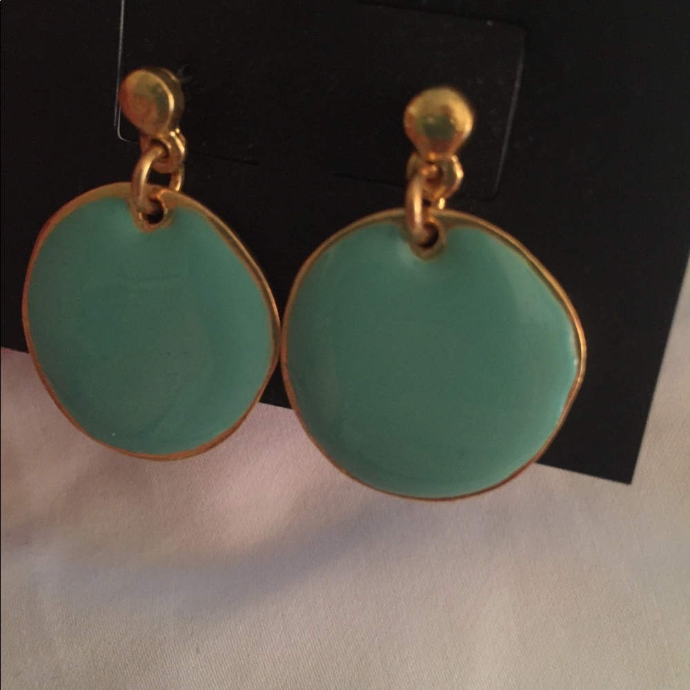 NWT Karine Sultan gold & Aqua/blue earrings