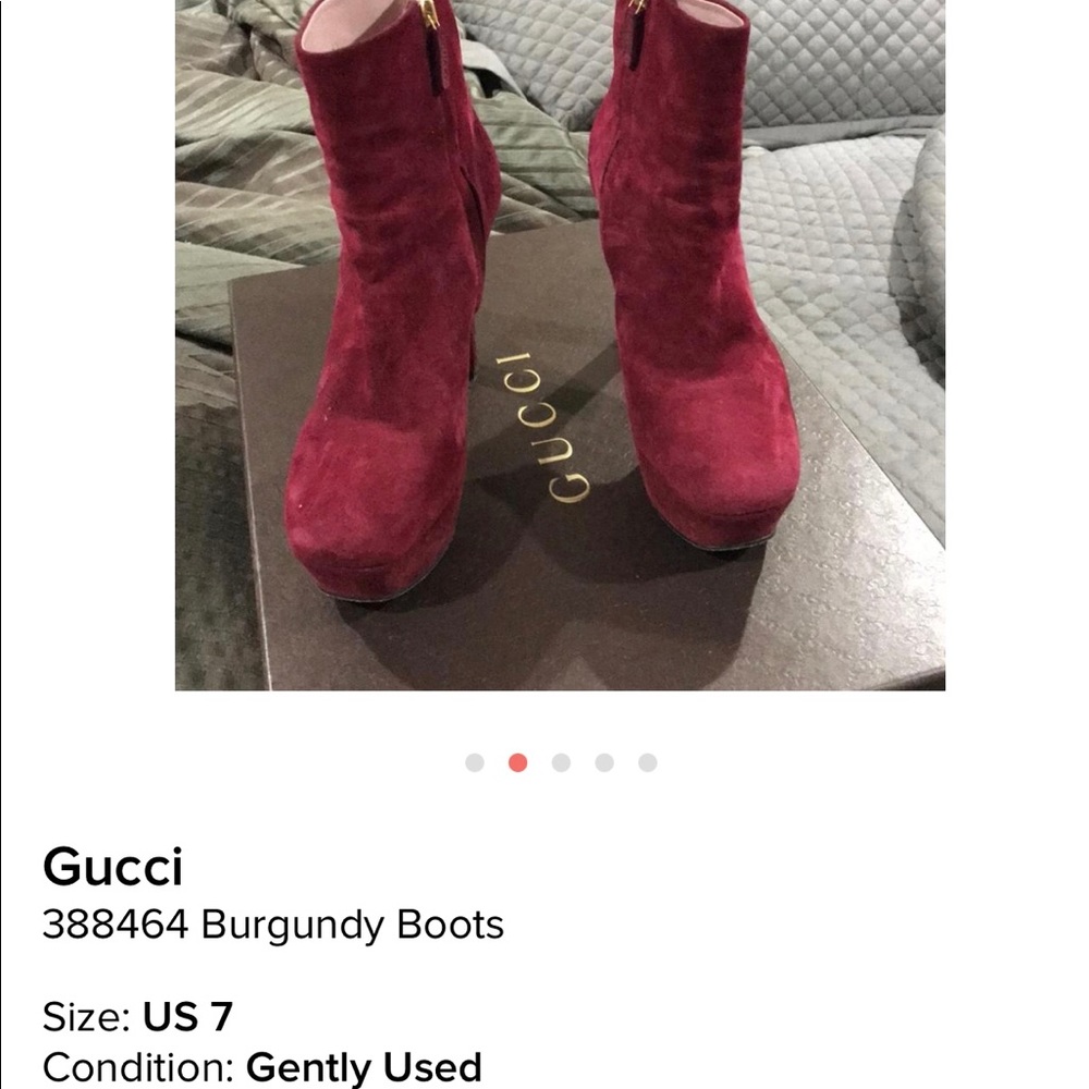 Suede burgundy booties