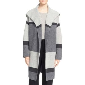 New Vince Cashmere & Wool Color Block Car Coat