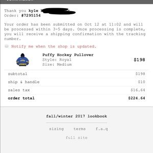 Supreme Puffy Pullover