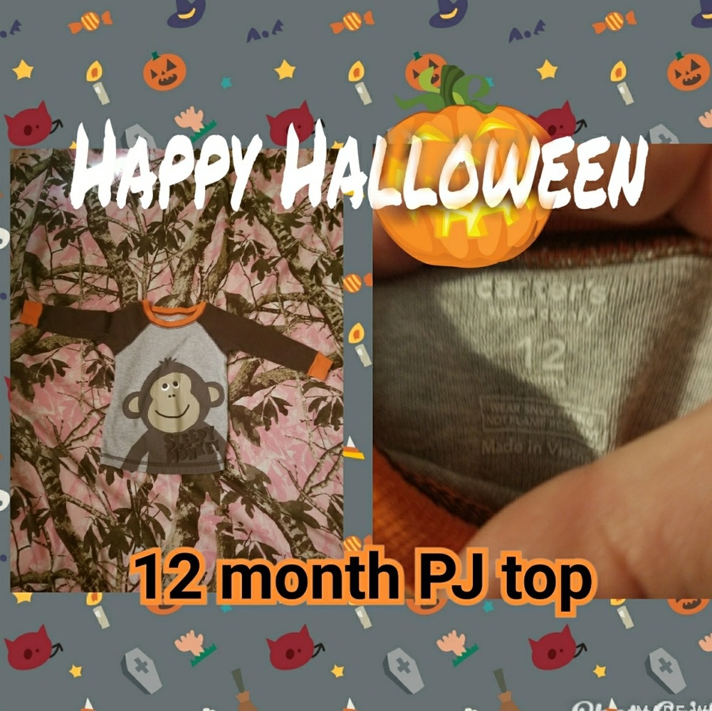 **SOLD**Monkey 12 month PJ top
