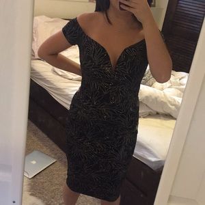 Off-the-shoulder Midi Dress