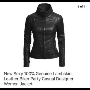 New 100% Soft Lamb Skin Genuine Leather Jacket