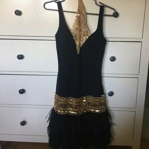 Black embellished cocktail dress