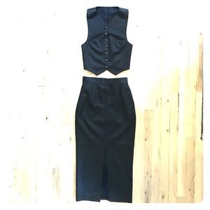 Vintage 90's wool + cashmere power suit grey