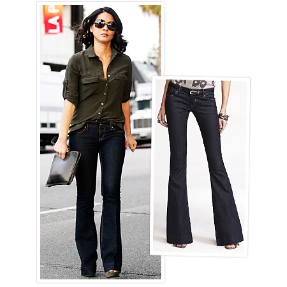 Express Stella Dark Wash Flare Jeans