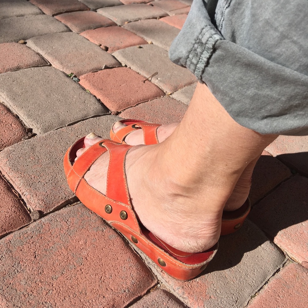 Red orange sandals