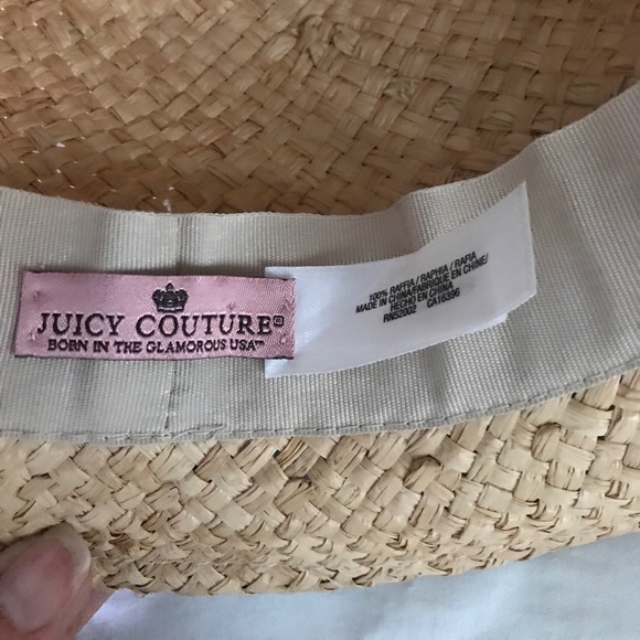 Juicy Couture straw fedora style hat