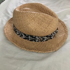 Juicy Couture straw fedora style hat
