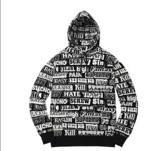 Supreme/ HYSTERIC GLAMOUR Text Hooded Sweatshirt