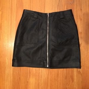 Black leather skirt
