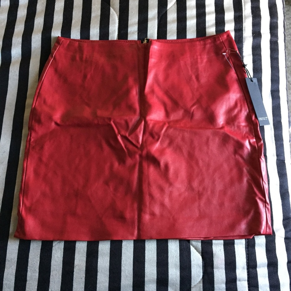 red zipper skirt, size medium.