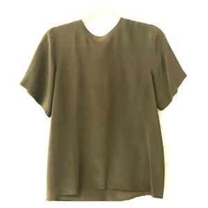 Vintage 90's box cut silk blouse with keyhole back