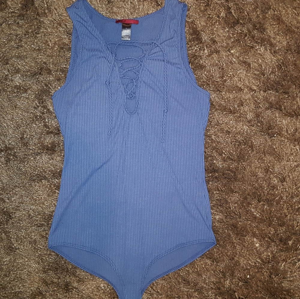 BKEred Lace-up Front Bodysuit
