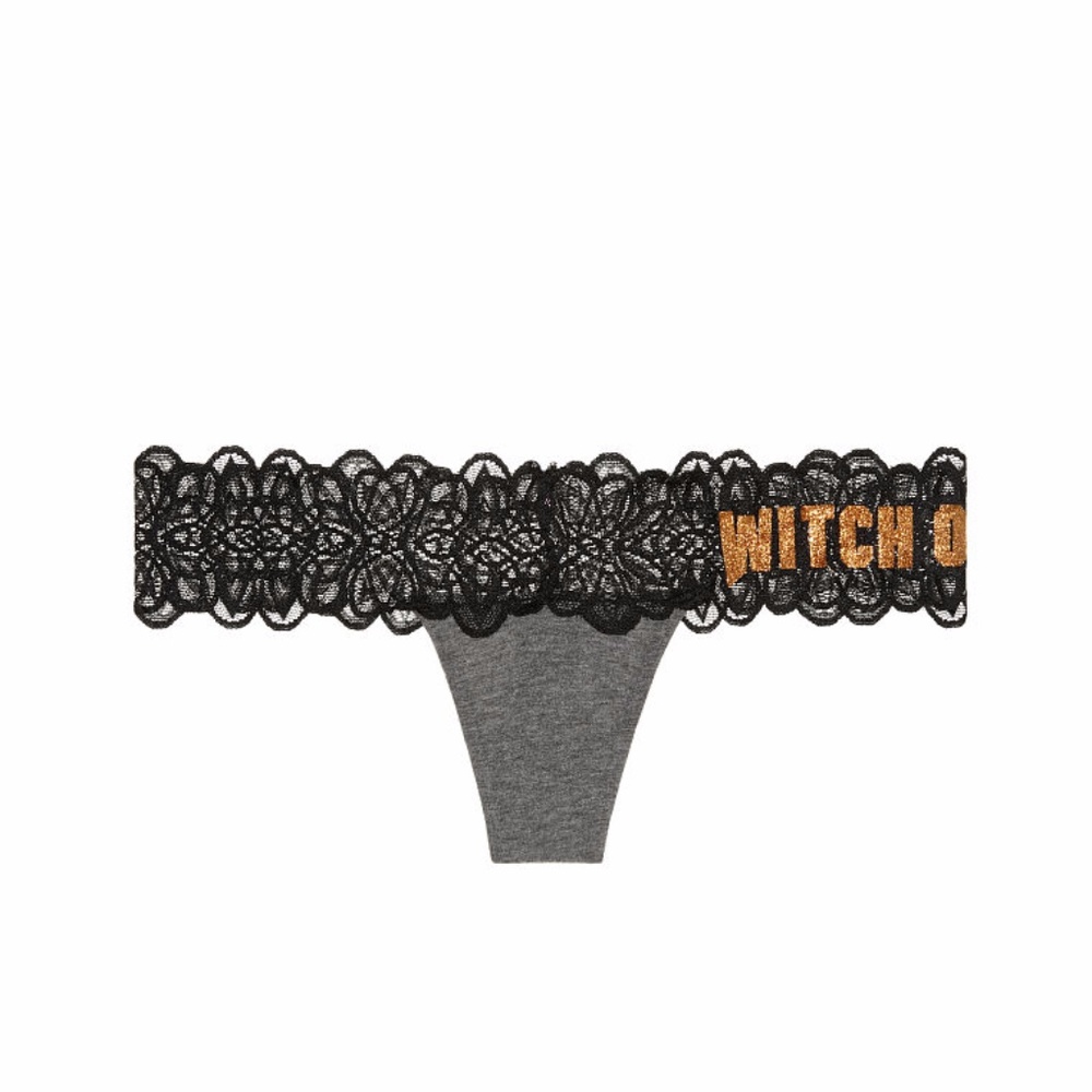 Victoria's Secret Halloween Floral Lace Trim Thong