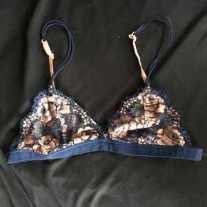 Youmita pink and blue lace bralette
