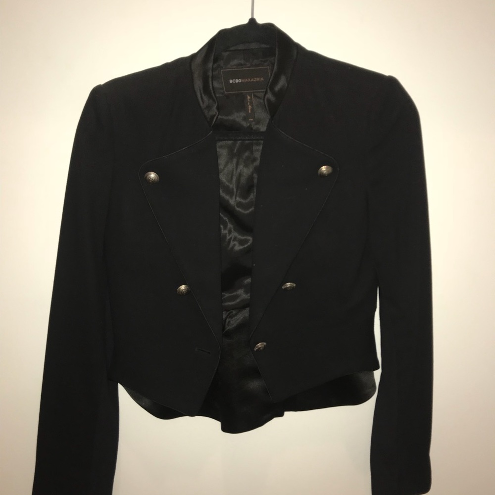 Black BCBG military style blazer XXS