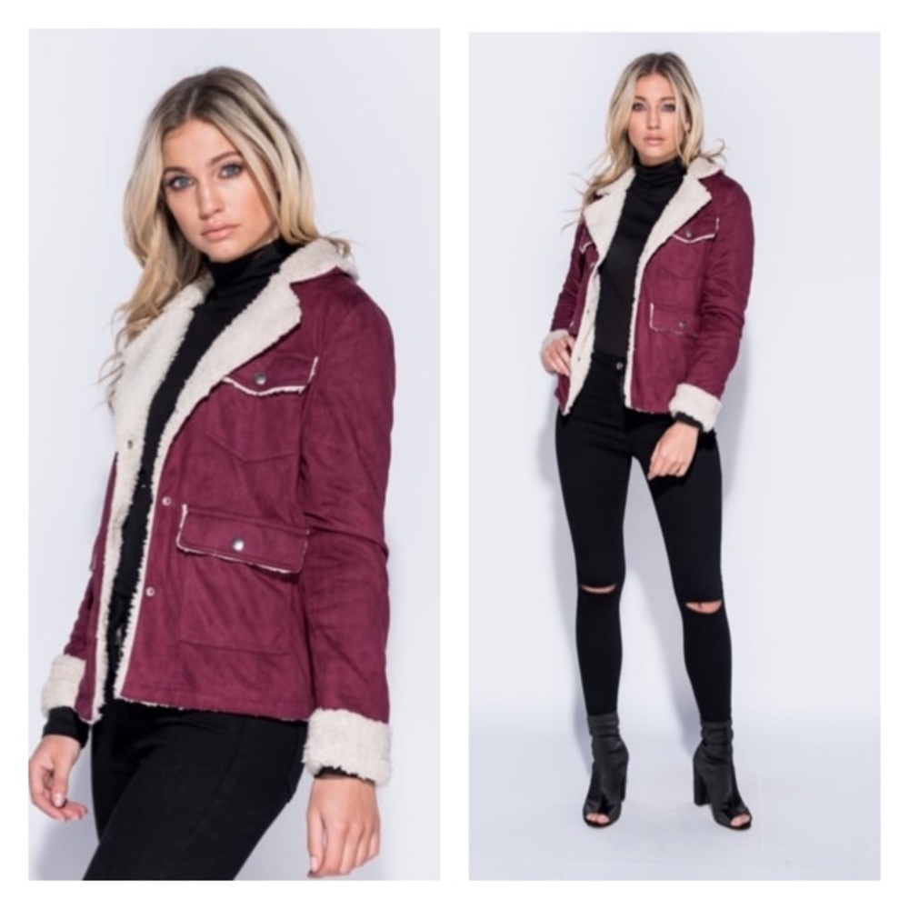 Suedette Borg Lined Jacket - Picture 2 of 3