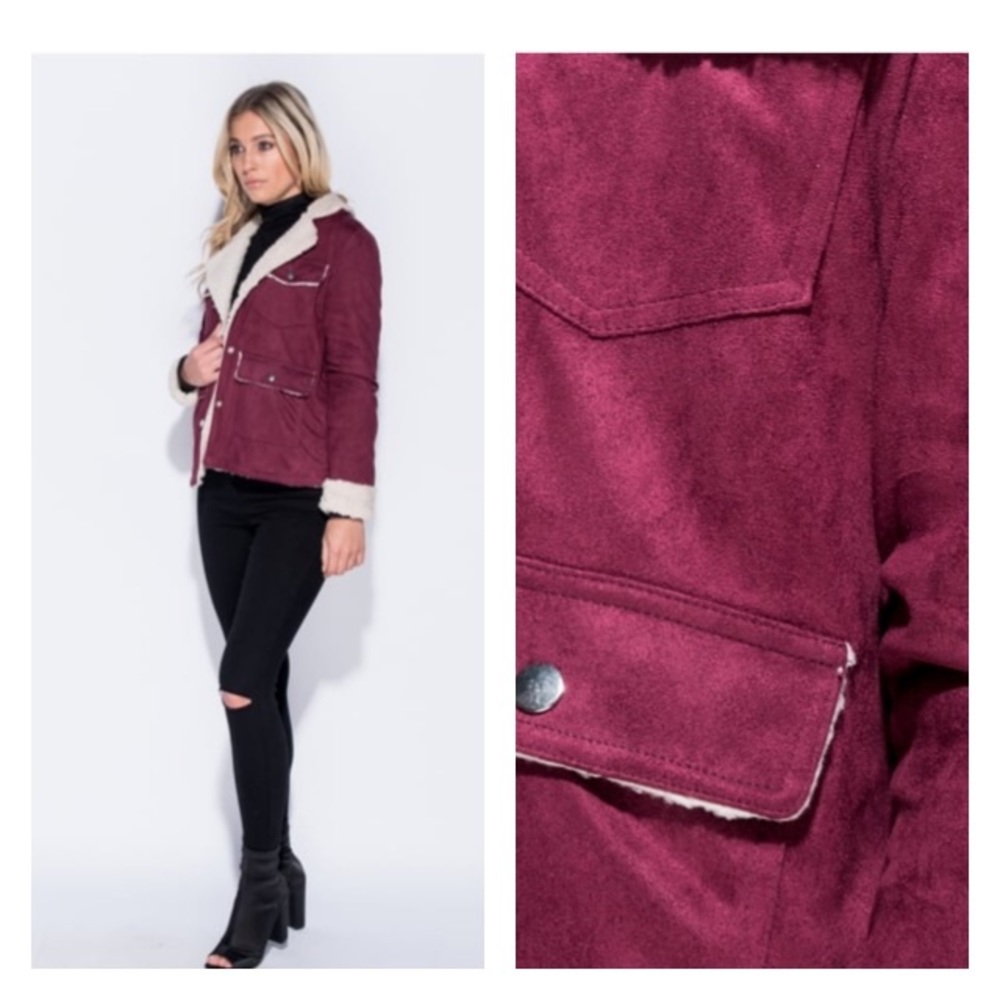 Suedette Borg Lined Jacket - Picture 3 of 3