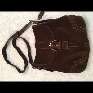 Coach suede messenger bag