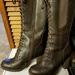 Timberland lace-up heel boots