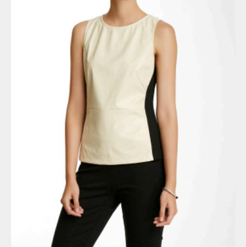 BCBG Sanctuary faux leather top