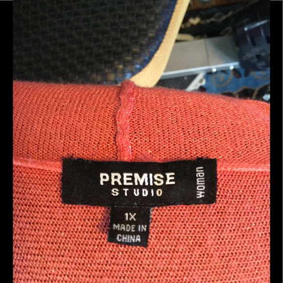 Premise Studio orange cardigan Sz 1X - Picture 3 of 3