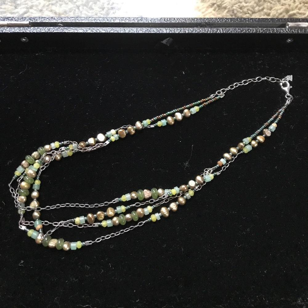 Silpada green browns copper colored necklace