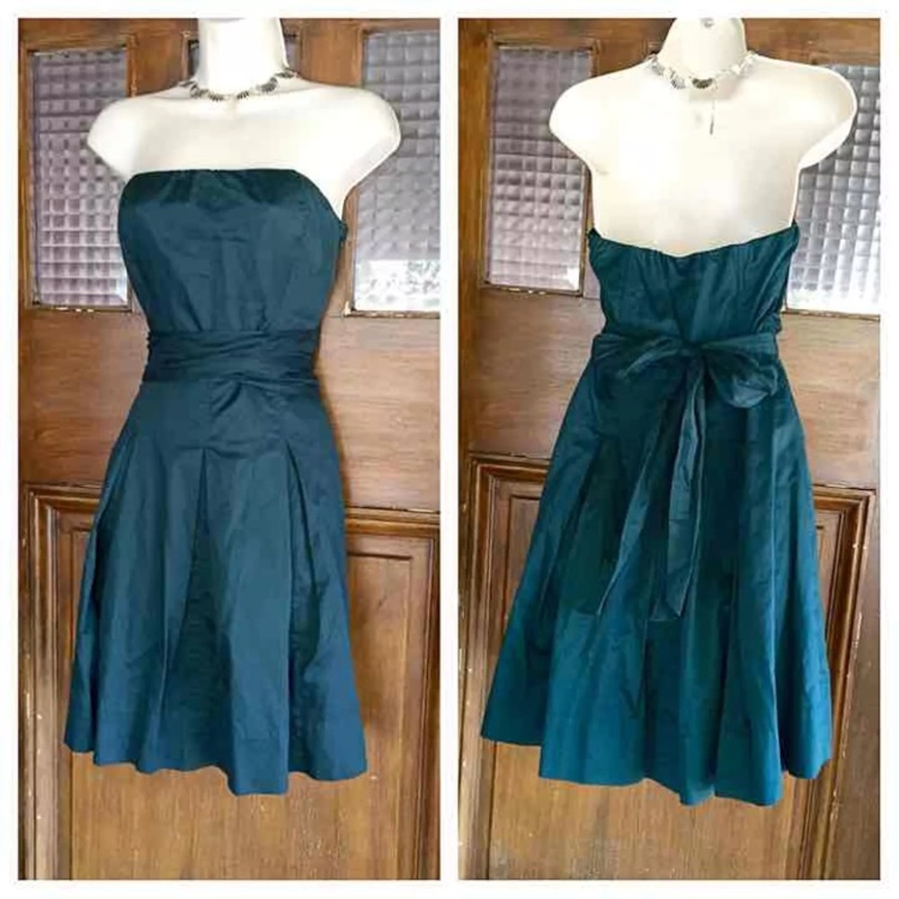 Limited teal formal dress 6 strapless wedding S