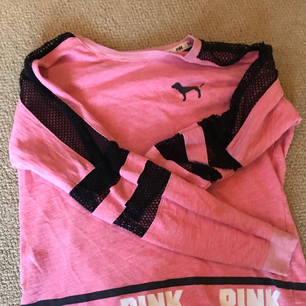 PINK long sleeve peekaboo shirt
