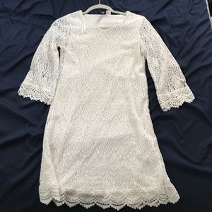 White shift dress