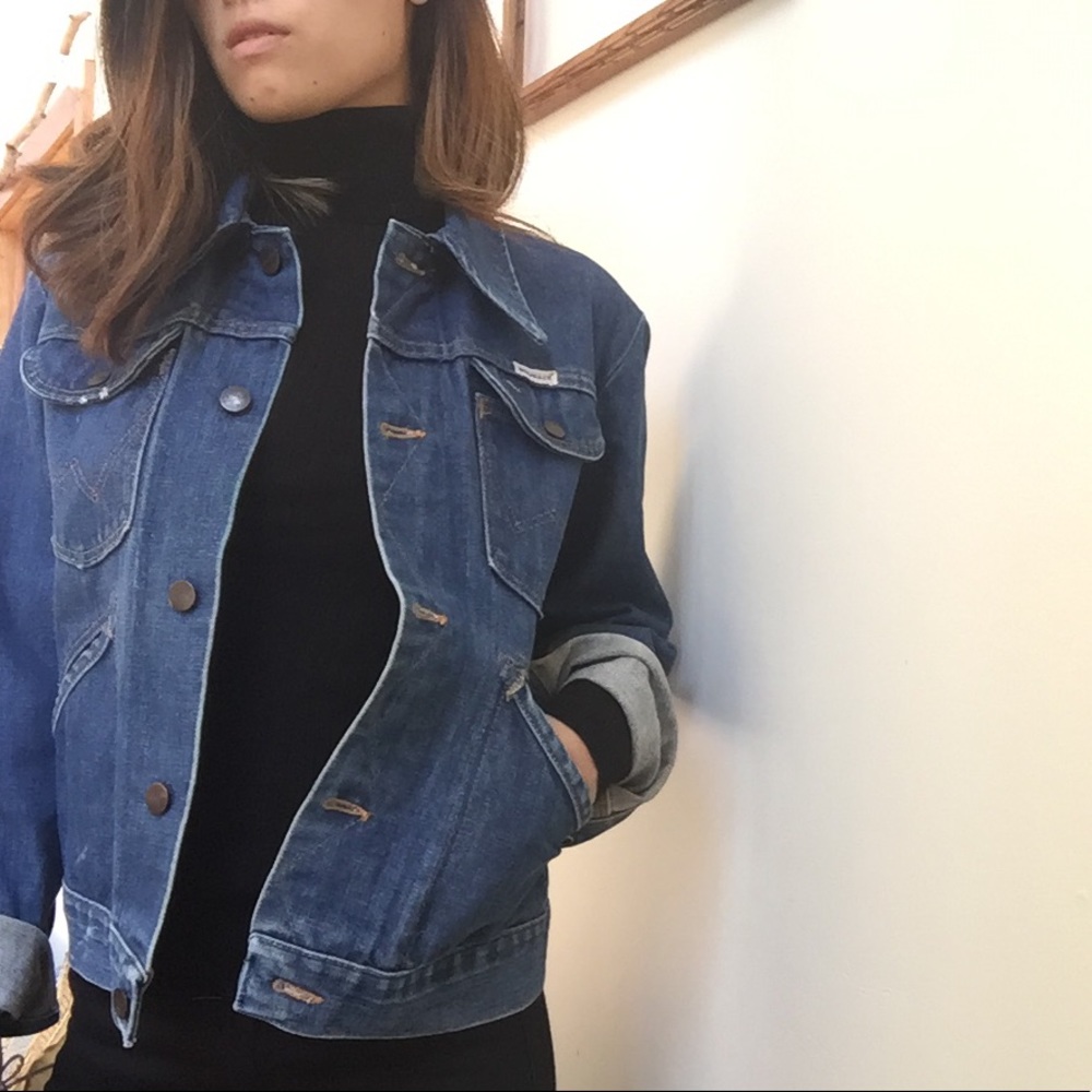 Vintage no fault wrangler denim jacket made in USA