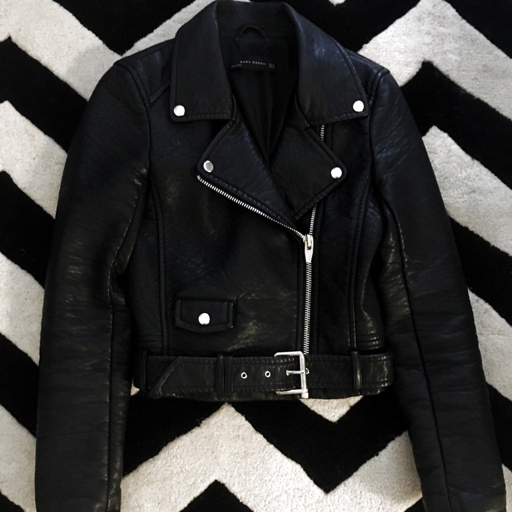 Zara leather biker jacket