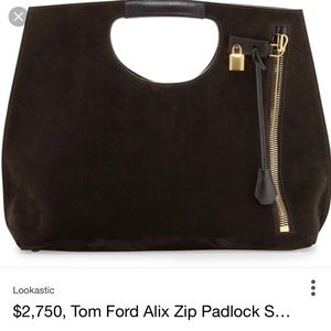 Tom Ford Suade Alix padlock zipper bag