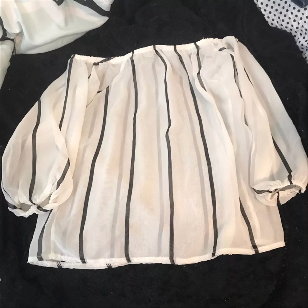 Mesh off the shoulder top